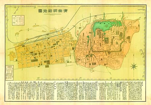 1928年日绘济南明细地图,文海堂书店发行